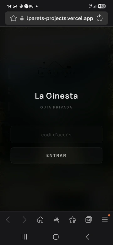 Accés privat — guia La Ginesta